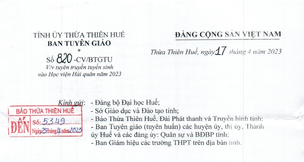 Tuyển truyền tuyển sinh vào Học viện Hải quân năm 2023