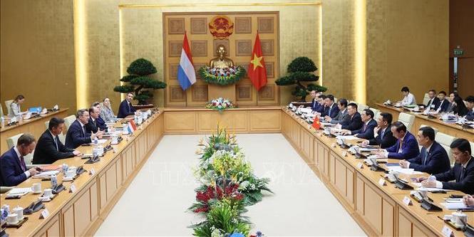 Thủ tướng Phạm Minh Chính hội đàm với Thủ tướng Luxembourg Xavier Bettel