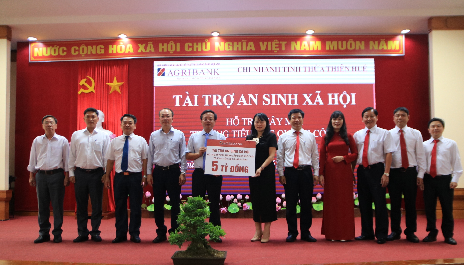 Agribank tài trợ 5 tỷ đồng xây dựng trường học