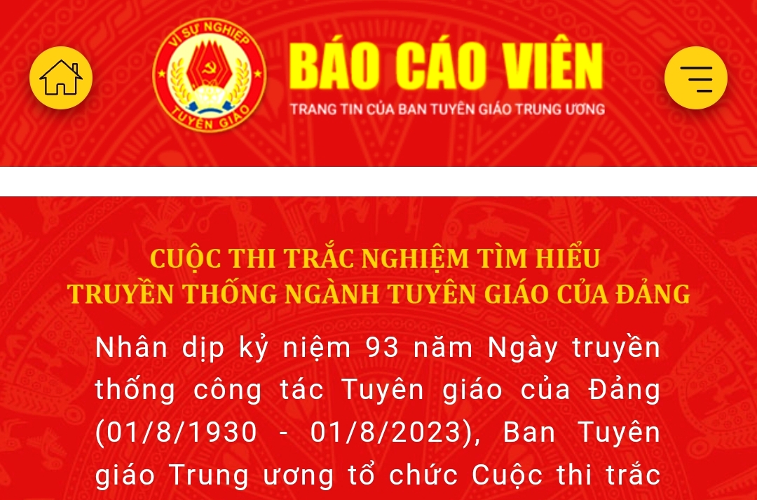 Chính thức phát động Cuộc thi về truyền thống Ngành Tuyên giáo của Đảng