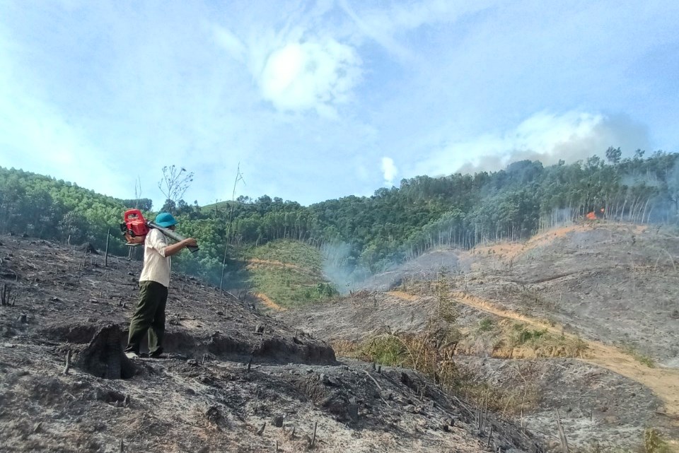 Gian nan chữa cháy rừng tại tiểu khu 162