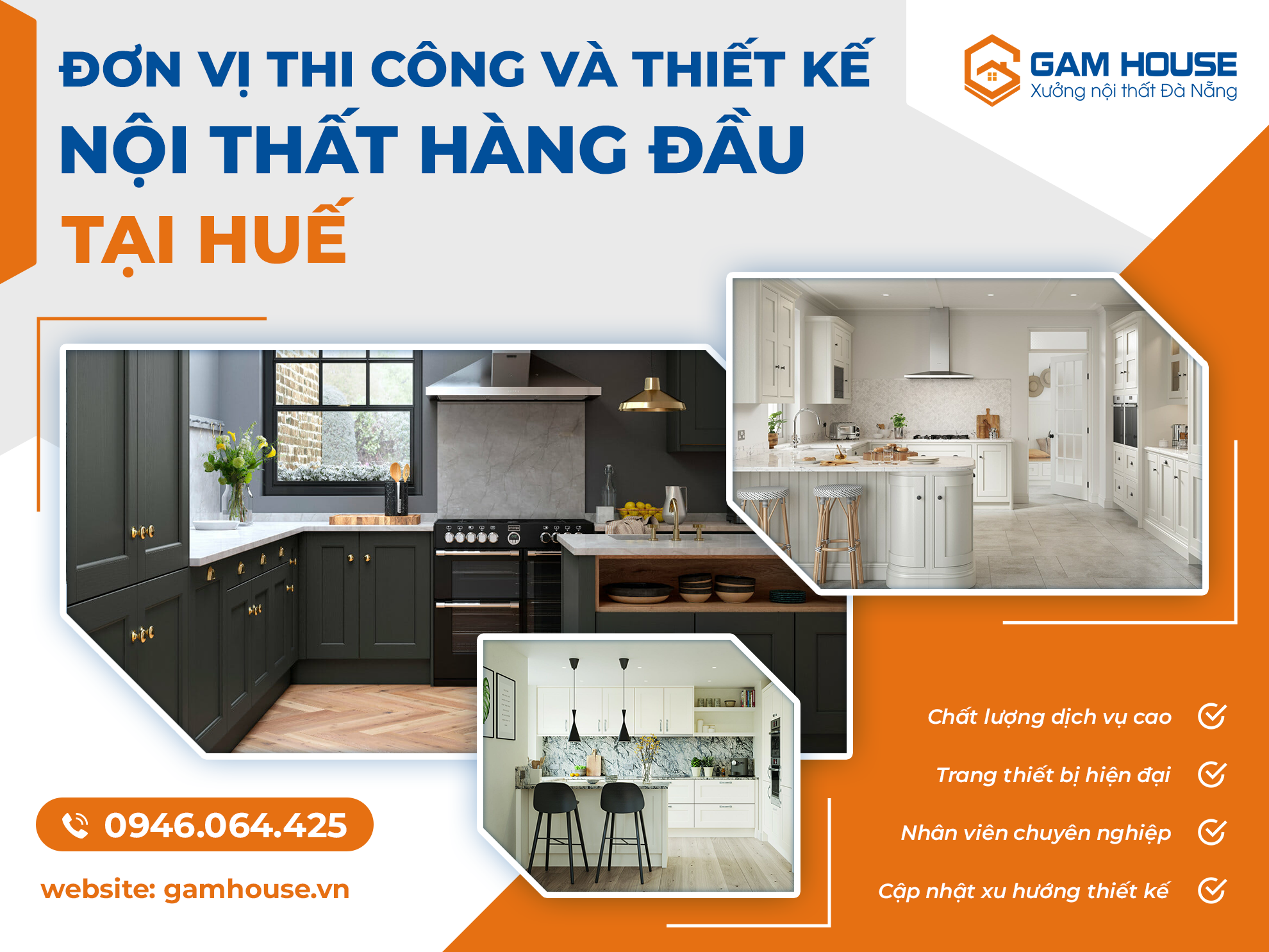 Đơn vị thi công và thiết kế nội thất hàng đầu tại Huế - Công ty nội thất GamHouse