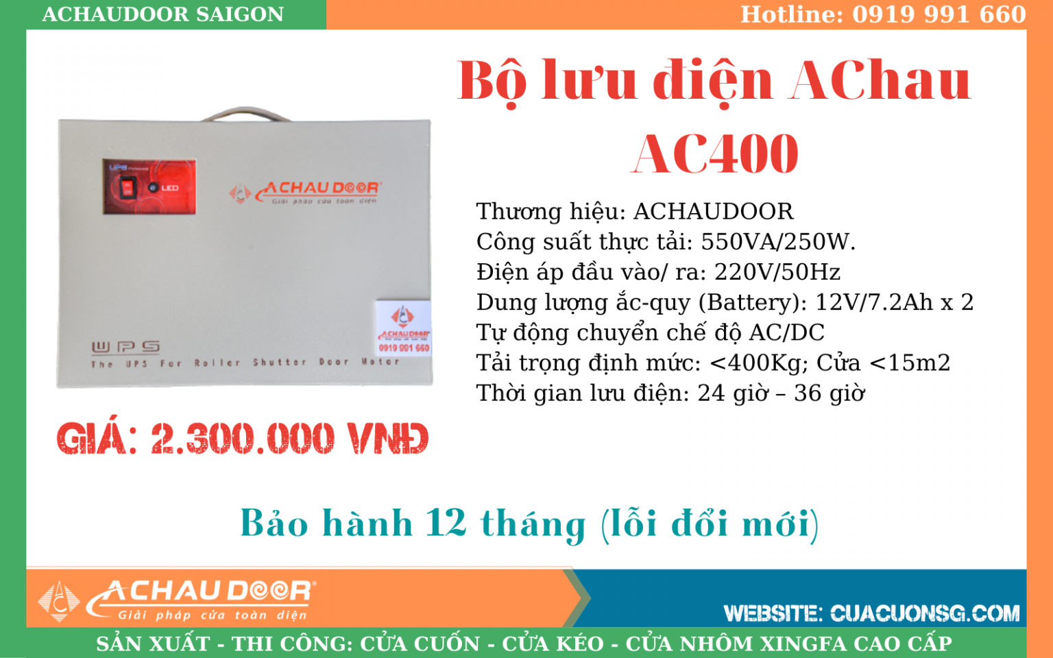 Bình lưu điện cửa cuốn Á Châu Door - Thông minh, tiện ích và chất lượng