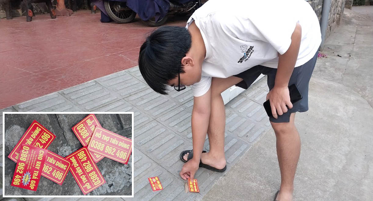 Tái diễn tình trạng rải tờ rơi mời chào cho vay tiền