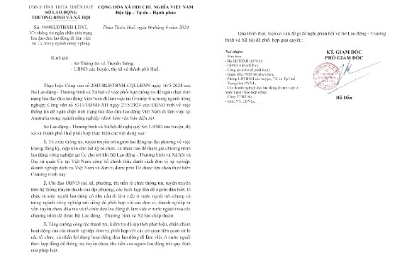 Phối hợp ngăn chặn tình trạng lừa đảo đưa lao động đi làm việc tại Australia