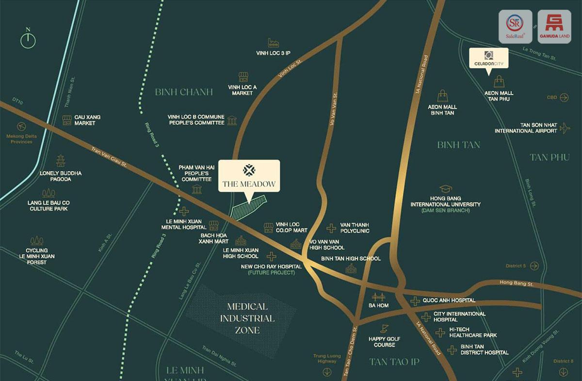 Lợi ích từ vị trí vàng của The Meadow tại Bình Chánh