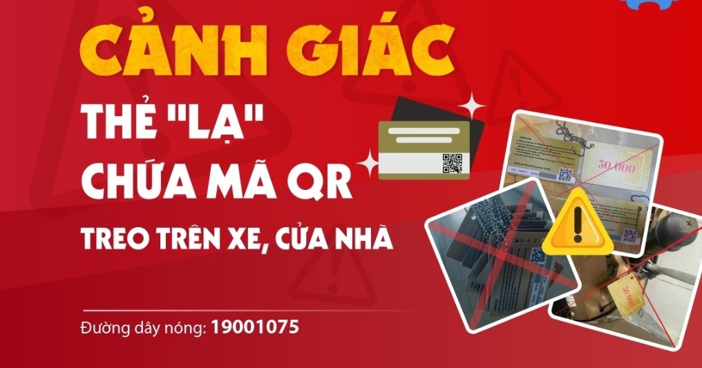 Cảnh giác thẻ lạ chứa mã QR treo trên xe, cửa nhà