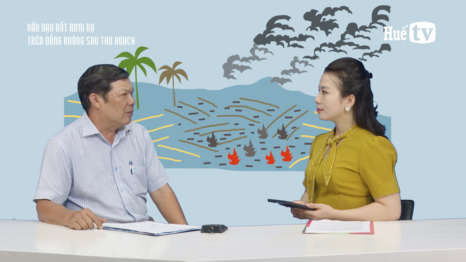 Khách mời Huế TV Vấn nạn đốt rơm rạ trên đồng ruộng sau thu hoạch