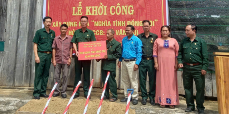 Khởi công xây dựng 2 nhà Nghĩa tình đồng đội tại huyện A Lưới