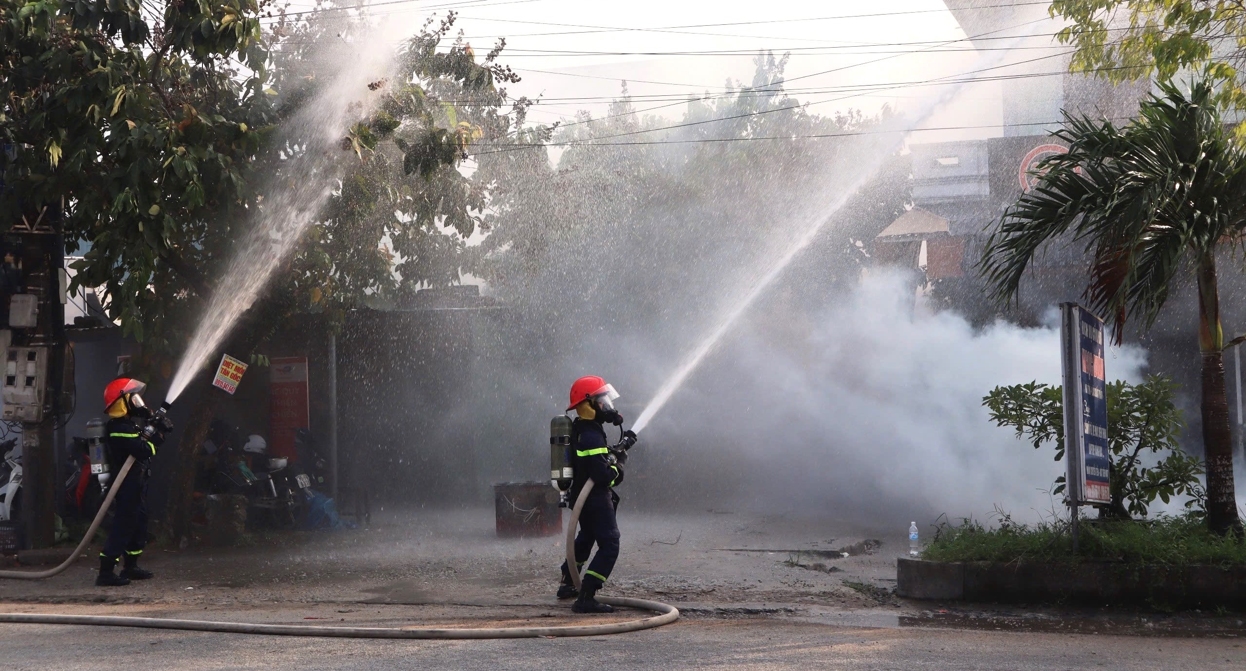Phong Điền thực tập phương án chữa cháy và cứu nạn cứu hộ