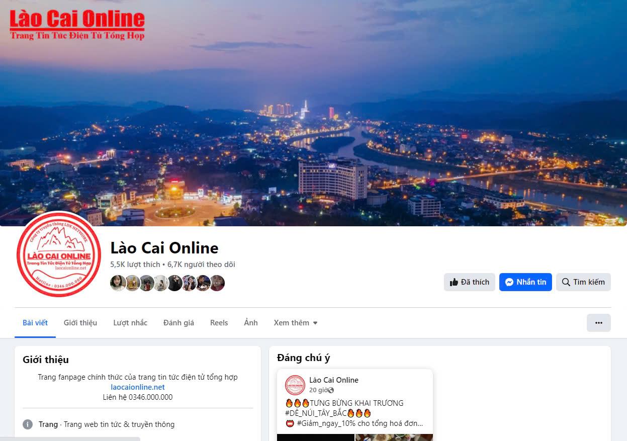 Công Bố Fanpage Chính Thức của Trang Tin Điện Tử Lào Cai Online