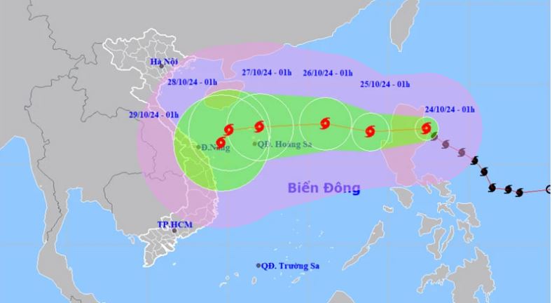Bão Trà Mi gây biển động rất mạnh, sóng cao 5-7m