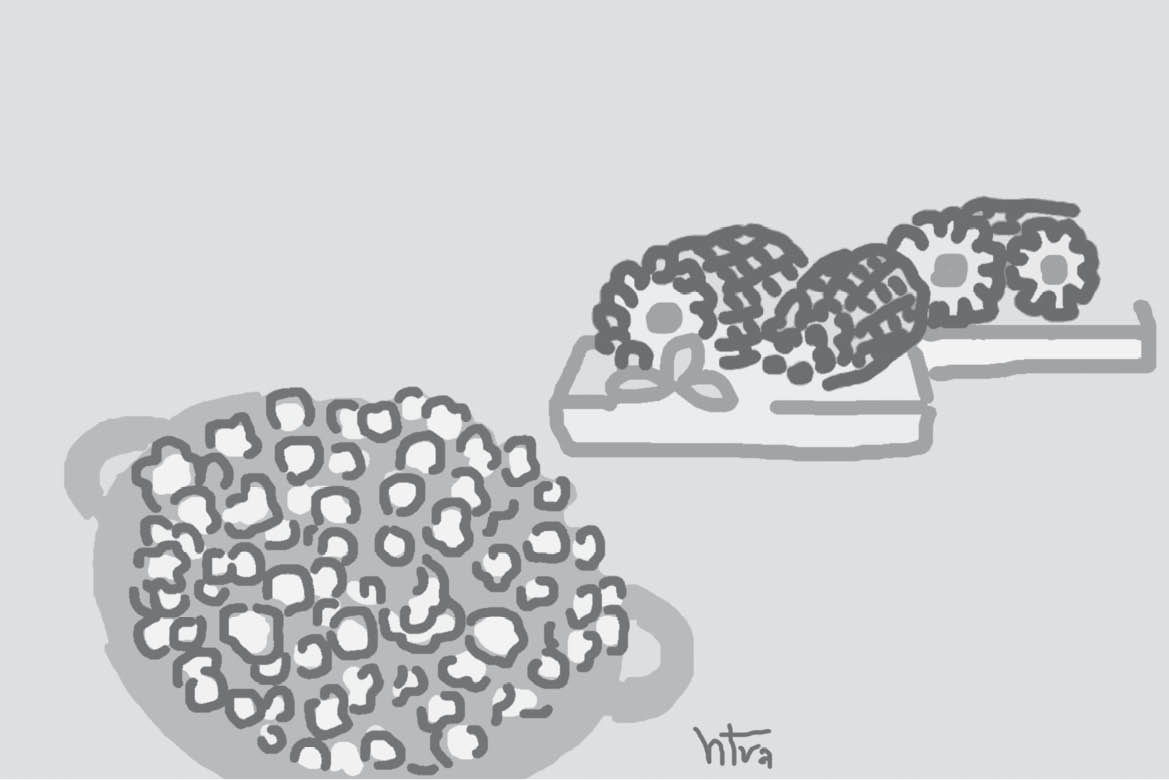 Nồi ngô bung ngày bão