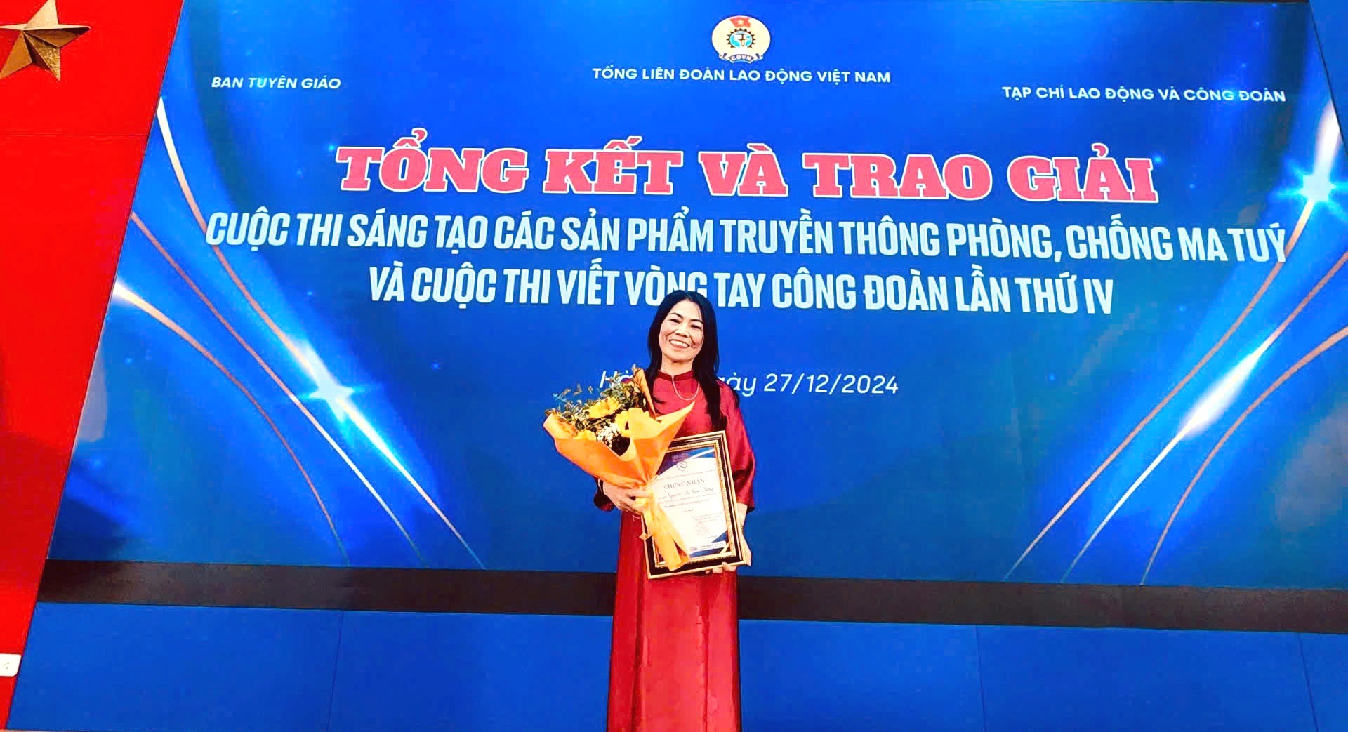 Giáo viên Trường THPT Vinh Lộc đoạt giải Nhì cuộc thi viết “Vòng tay Công đoàn”