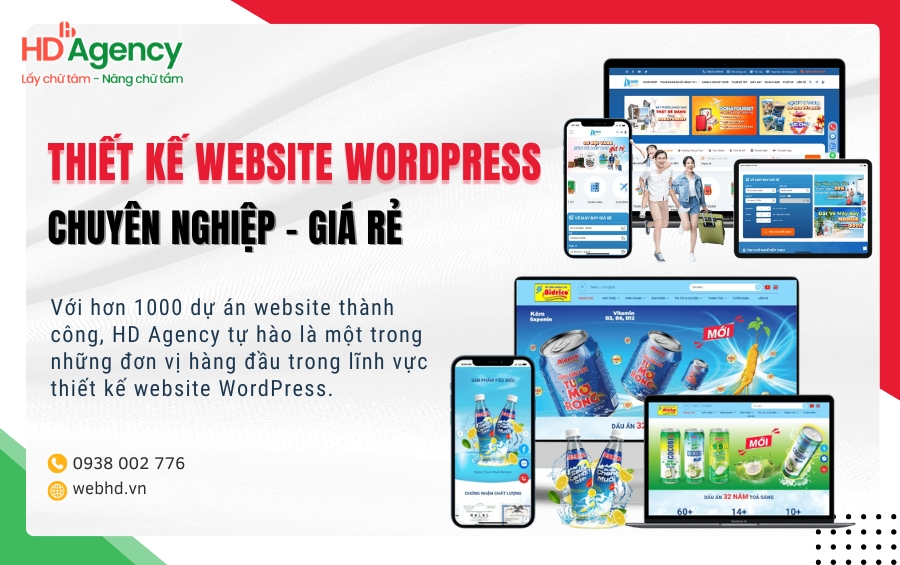 THIẾT KẾ WEBSITE WORDPRESS CHUYÊN NGHIỆP CHUẨN SEO TẠI HD AGENCY
