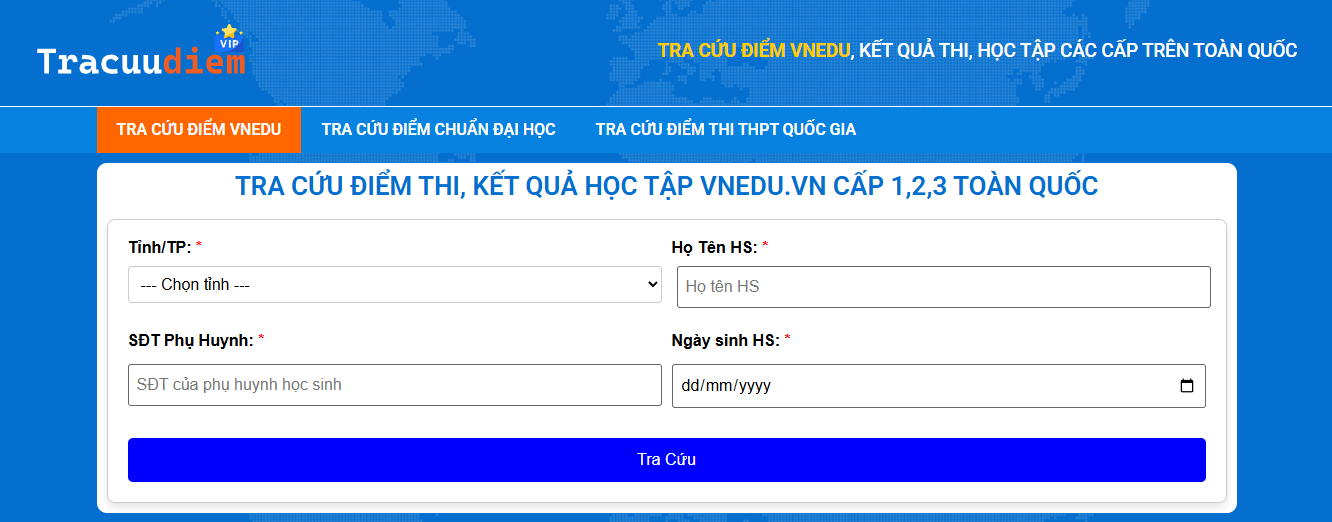 Tra cứu điểm thi nhanh chóng, chính xác cùng Tracuudiem vip