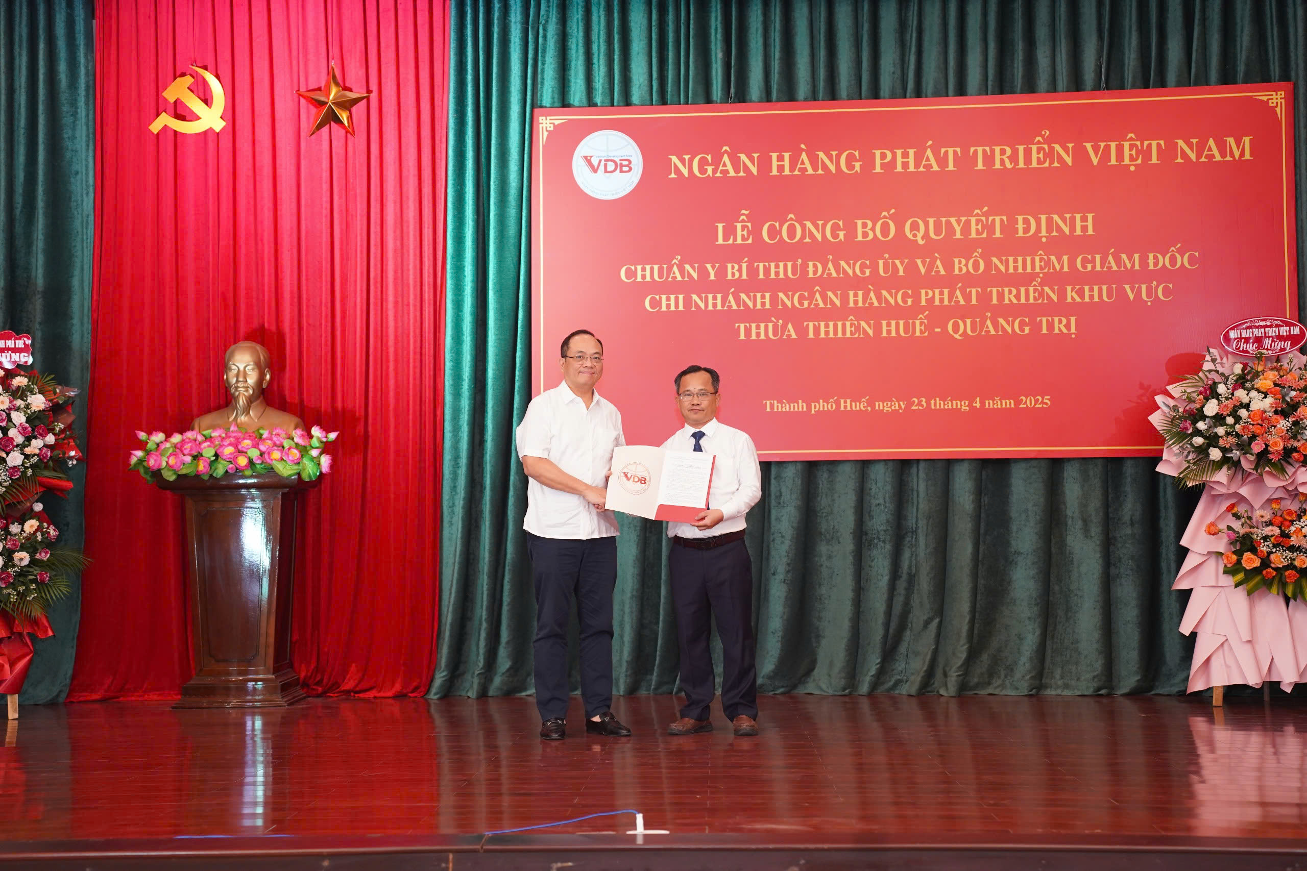 Bổ nhiệm Giám đốc VDB khu vực thành phố Huế - Quảng Trị