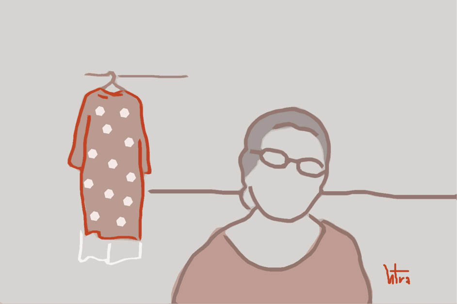 Hong áo trước hiên nhà