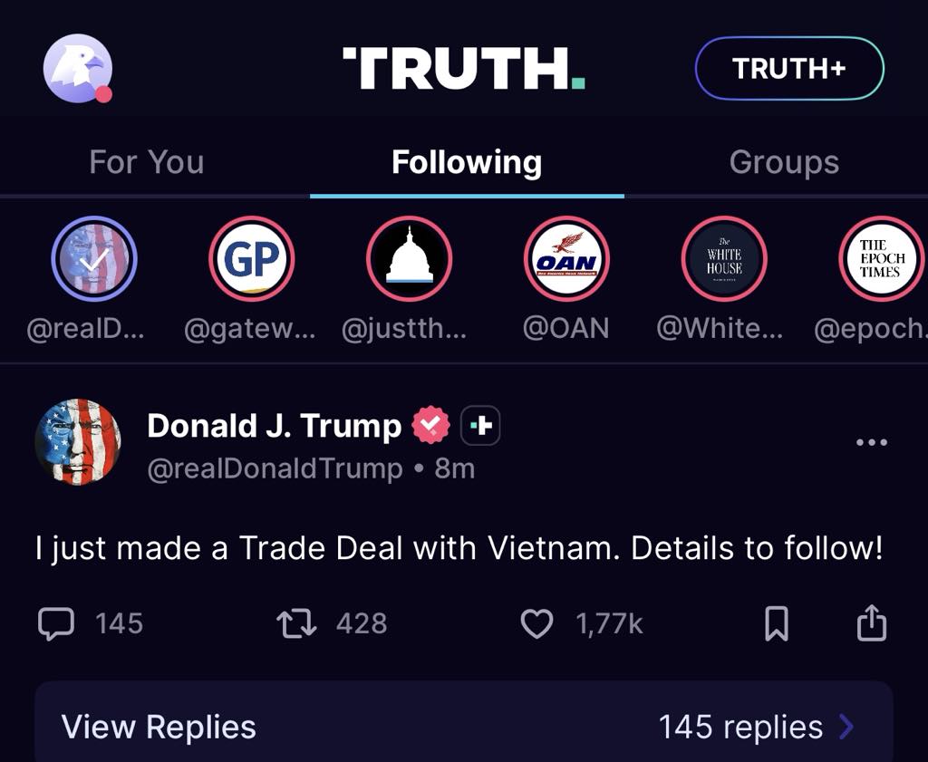 Tổng thống Trump Hoa Kỳ sẽ cắt giảm đáng kể thuế đối ứng cho nhiều hàng hóa xuất khẩu của Việt Nam
