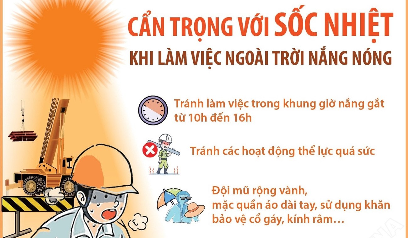 Cẩn trọng với sốc nhiệt khi làm việc ngoài trời nắng nóng