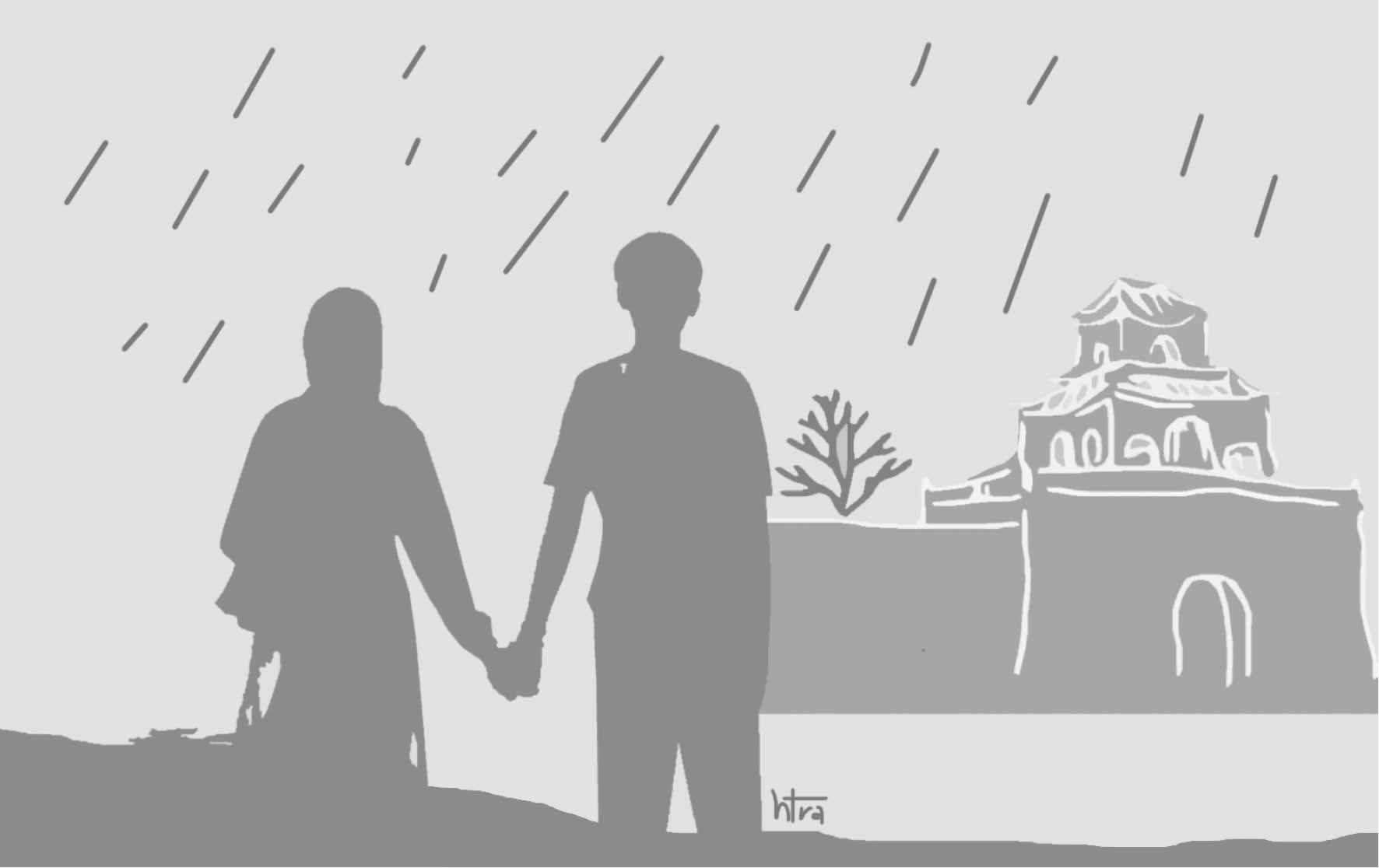 Giữa cơn mưa Huế