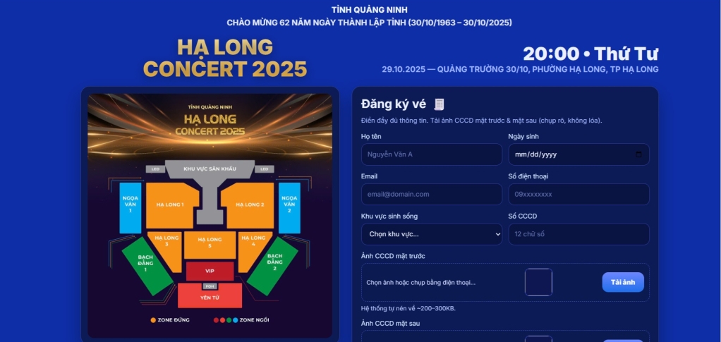 19 giờ, ngày 21 10 mở cổng đăng ký nhận vé “Hạ Long concert 2025”