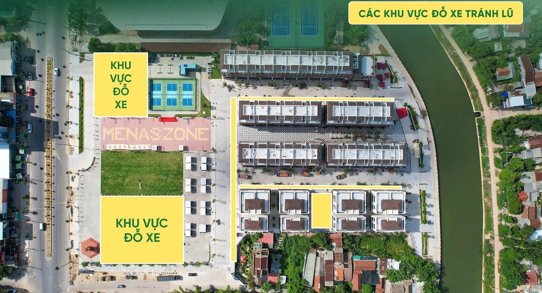 Dự án Menas Zone Vỹ Dạ hỗ trợ người dân đỗ xe tránh lũ