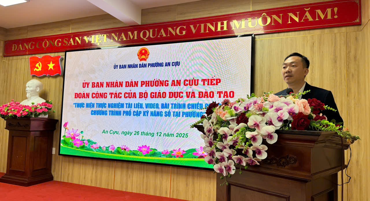 Bộ Giáo dục  Đào tạo thực nghiệm chương trình phổ cập kỹ năng số tại phường An Cựu