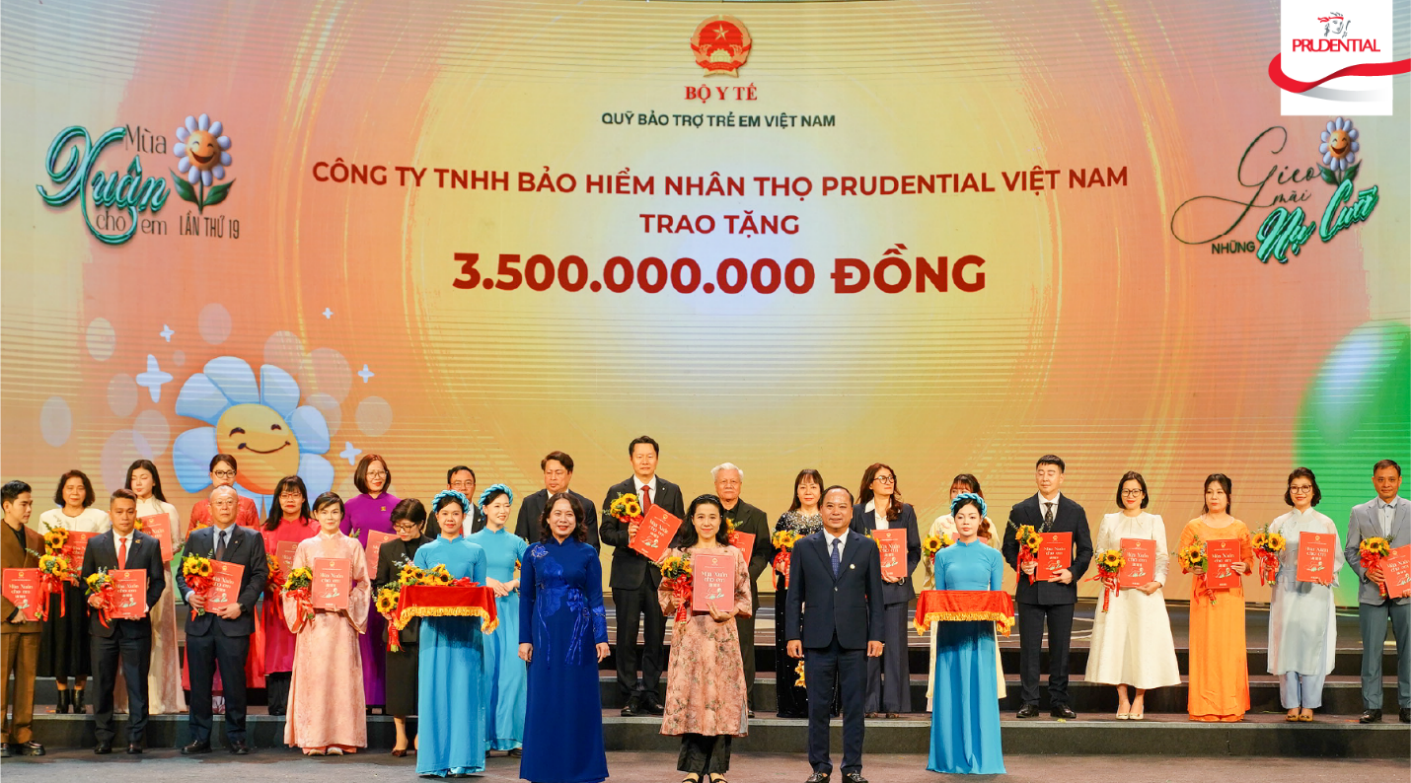 Prudential cam kết hỗ trợ các mầm non tương lai 3 5 tỷ đồng trong năm 2026 thông qua Quỹ Bảo trợ Trẻ em Việt Nam