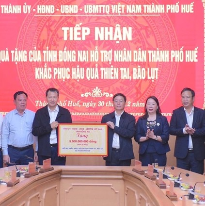 Đồng Nai hỗ trợ Huế 5 tỷ đồng khắc phục hậu quả mưa lũ