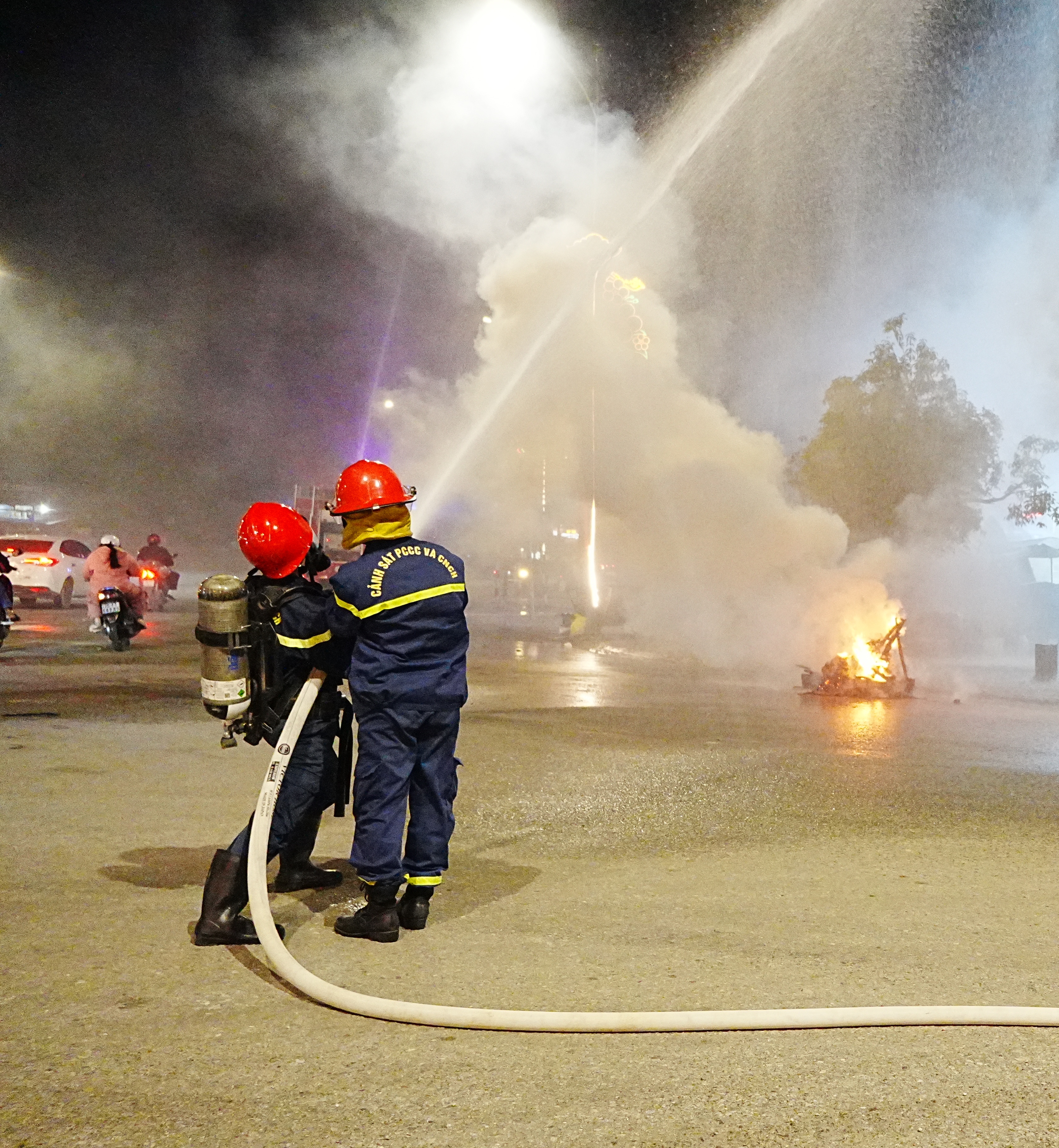 Diễn tập chữa cháy và cứu nạn, cứu hộ tại chợ An Lỗ