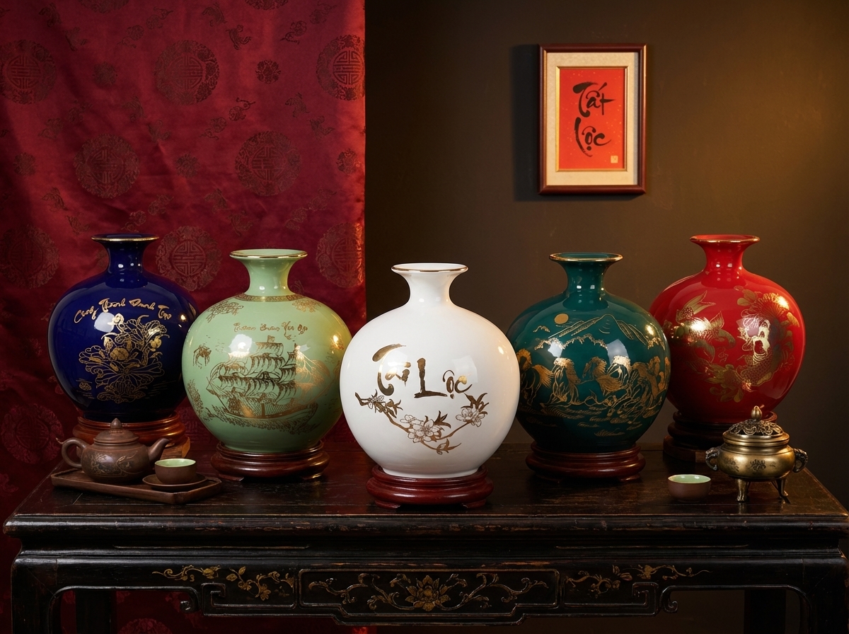 Bình hút lộc gốm sứ Bát Tràng loại 1 - gốm sứ Phúc Lộc Viên Minh