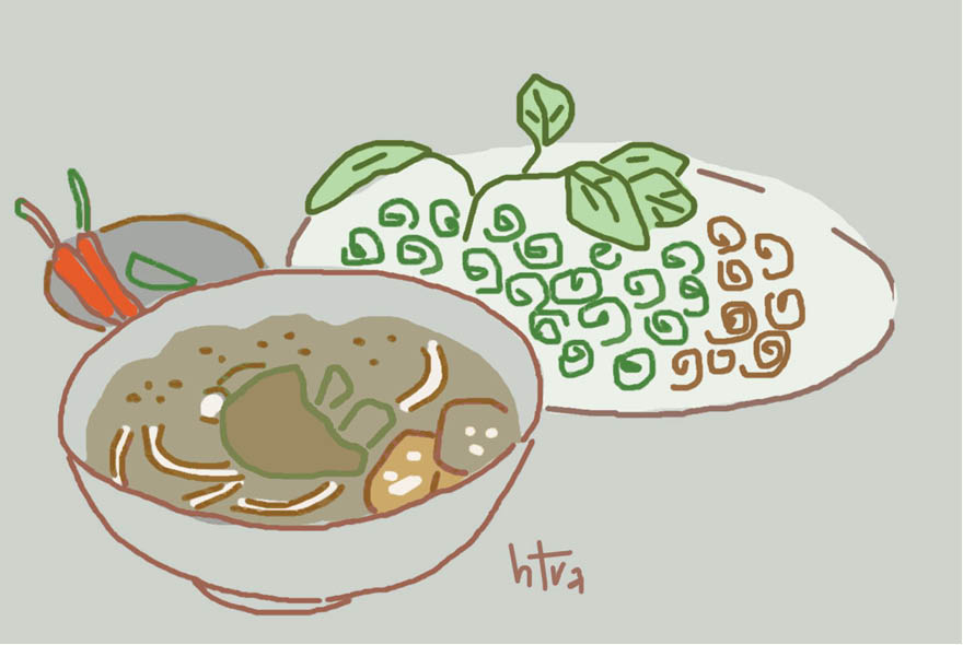 “Cậu ăn bún chi hè ”