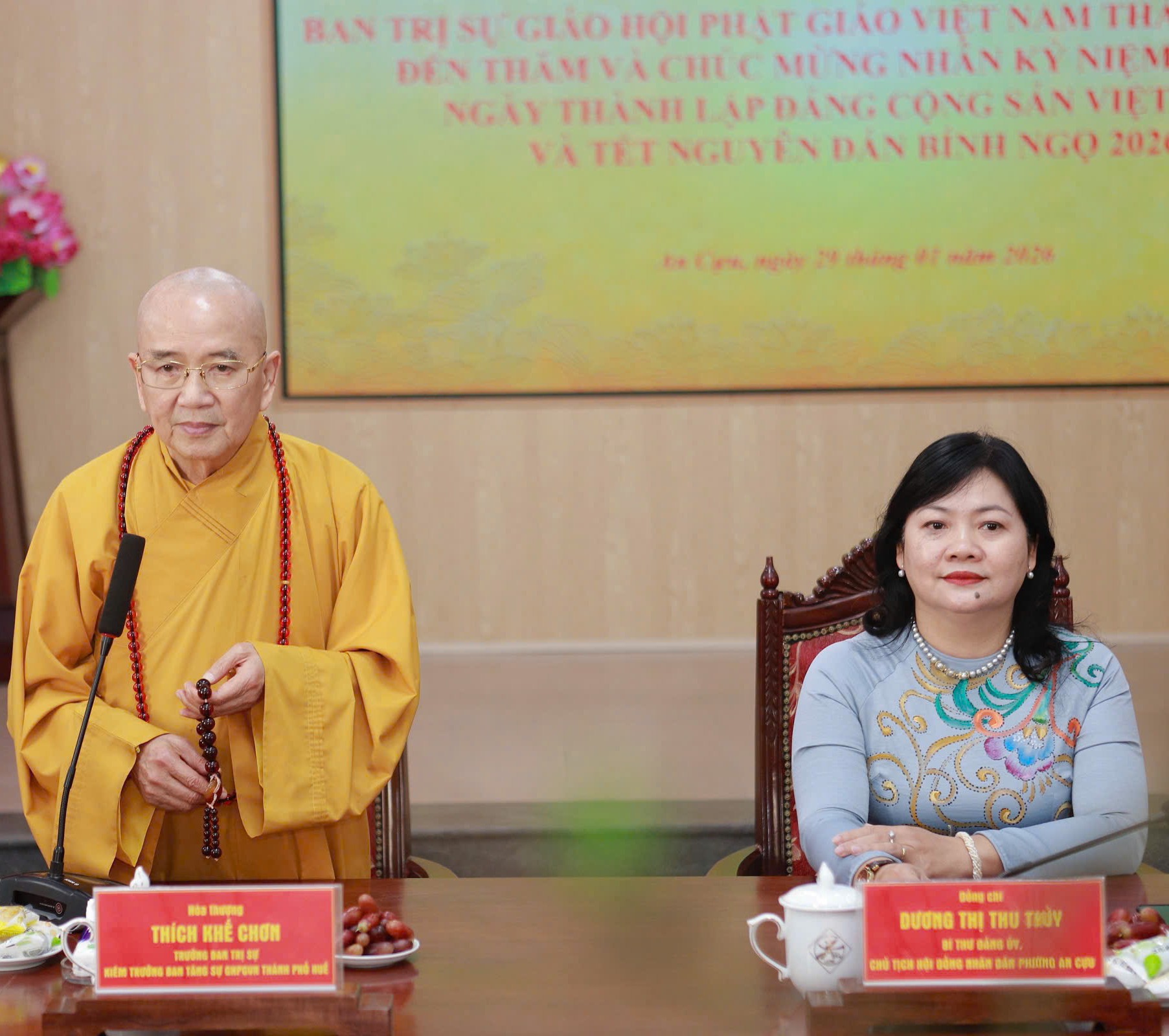 Ban Trị sự Giáo hội Phật giáo Việt Nam TP Huế thăm phường An Cựu