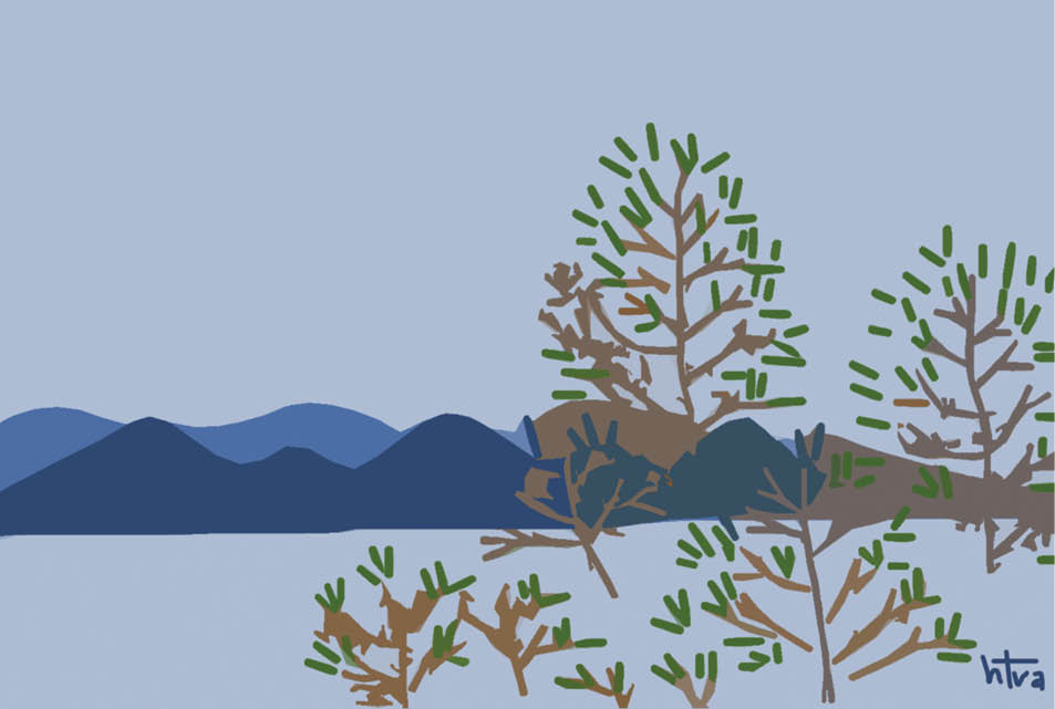 Sắc đào trên núi Bân