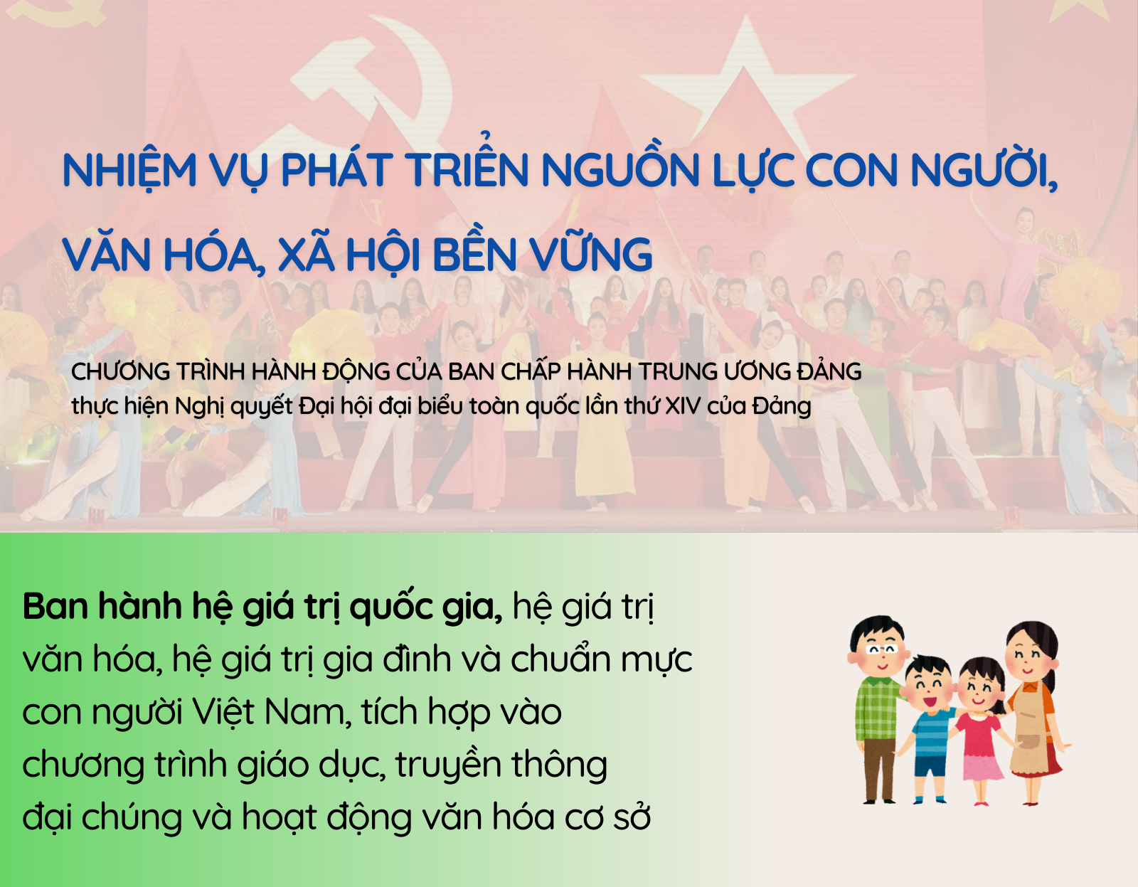 Nhiệm vụ trọng tâm về phát triển nguồn lực con người, văn hóa, xã hội bền vững