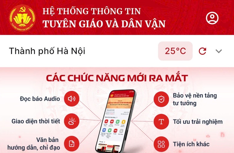 Ứng dụng Tuyên giáo và Dân vận Kênh thông tin chính thống của Đảng trên không gian số