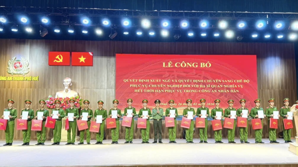 Hơn 160 hạ sĩ quan Công an xuất ngũ