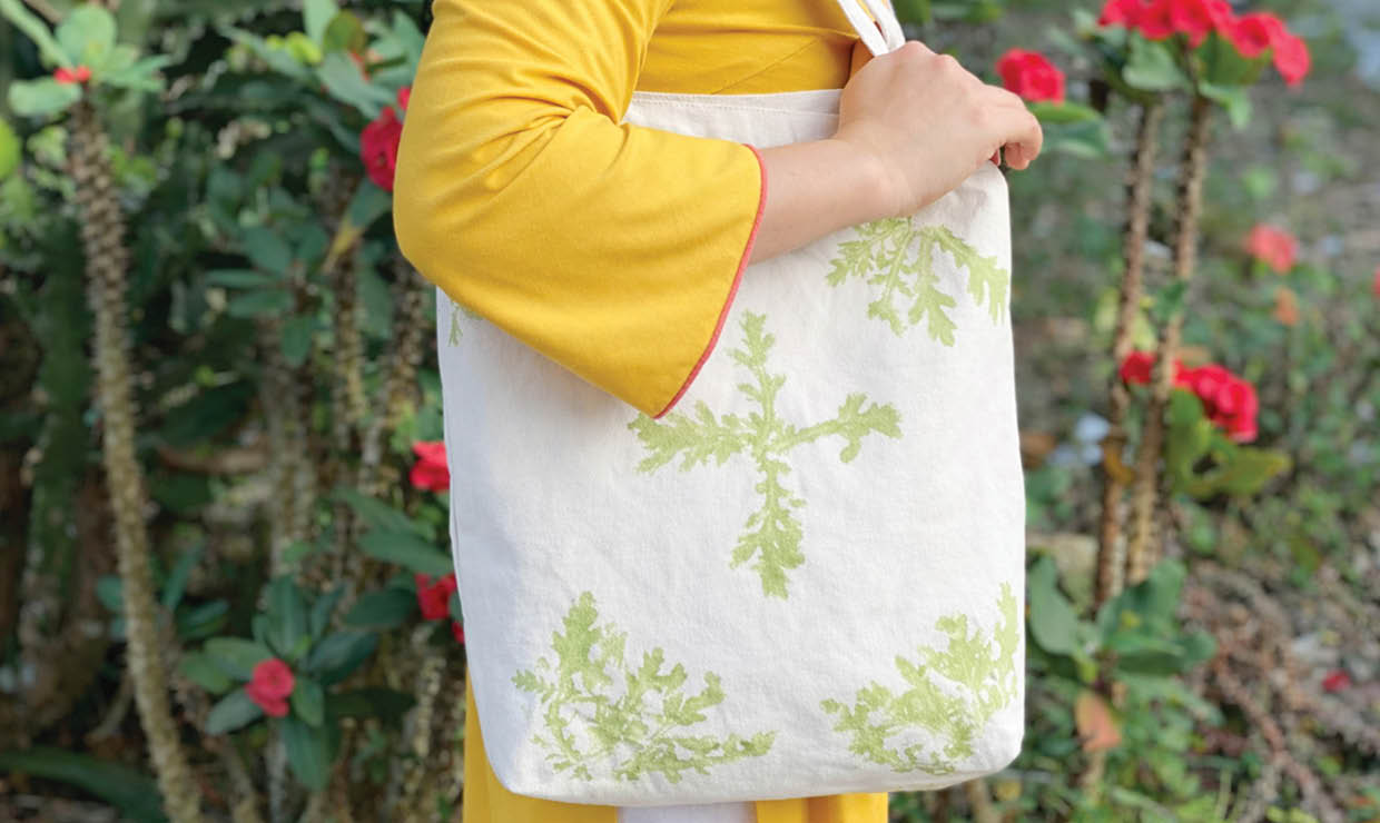 Mang hoa lá lên vải