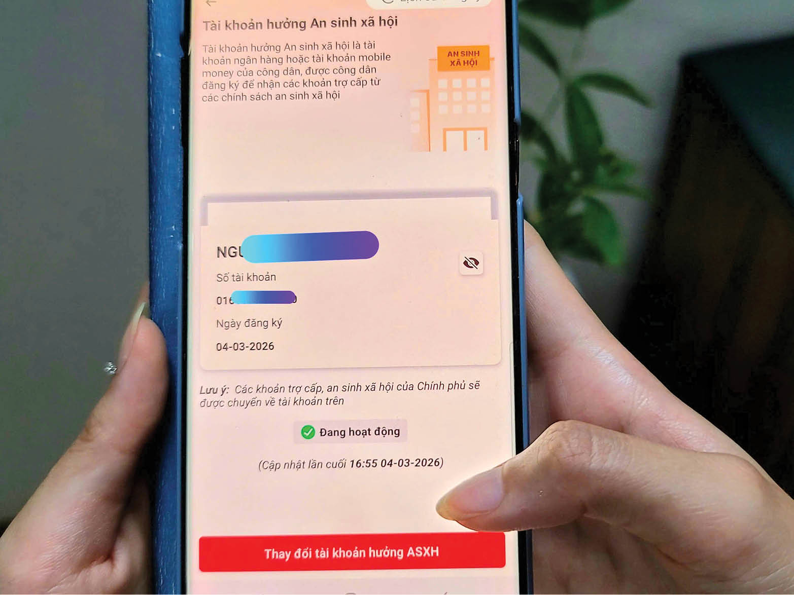 Tích hợp tài khoản an sinh xã hội trên ứng dụng VNeID