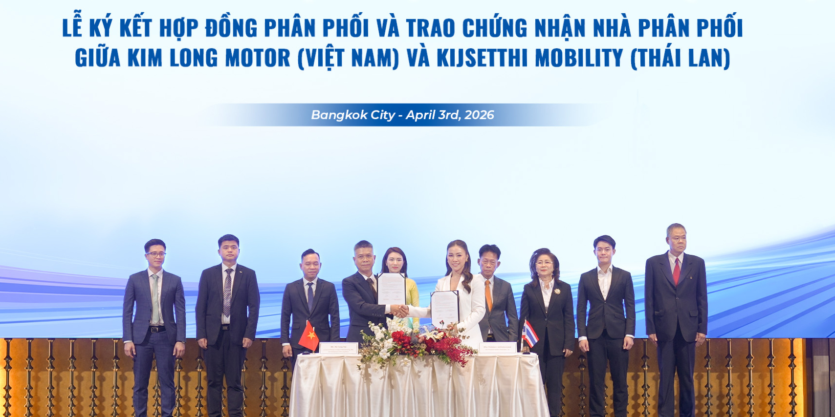 Kim Long Motor Huế thiết lập hệ thống phân phối tại Thái Lan