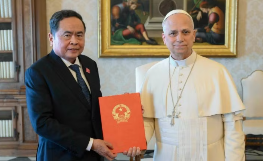 Chủ tịch Quốc hội Trần Thanh Mẫn hội kiến Giáo hoàng Tòa thánh Vatican Leo XIV