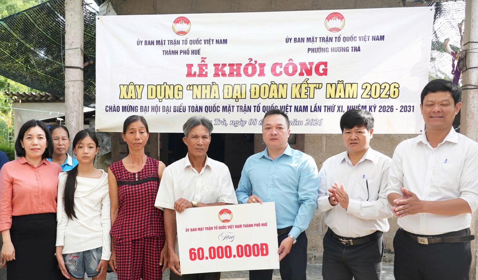 Khởi công xây dựng nhà Đại đoàn kết cho hộ nghèo ở Hương Trà