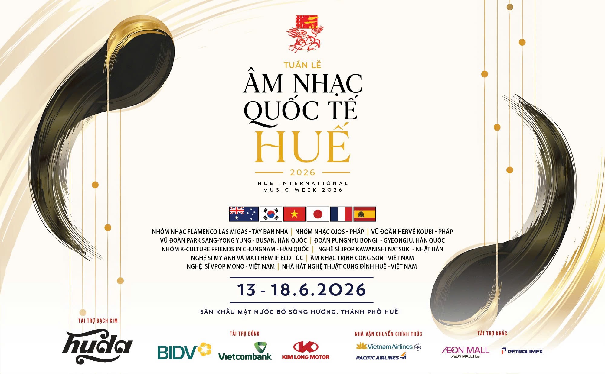Tuần lễ Âm nhạc Quốc tế Huế 2026 Đại tiệc nghệ thuật bên dòng sông Hương