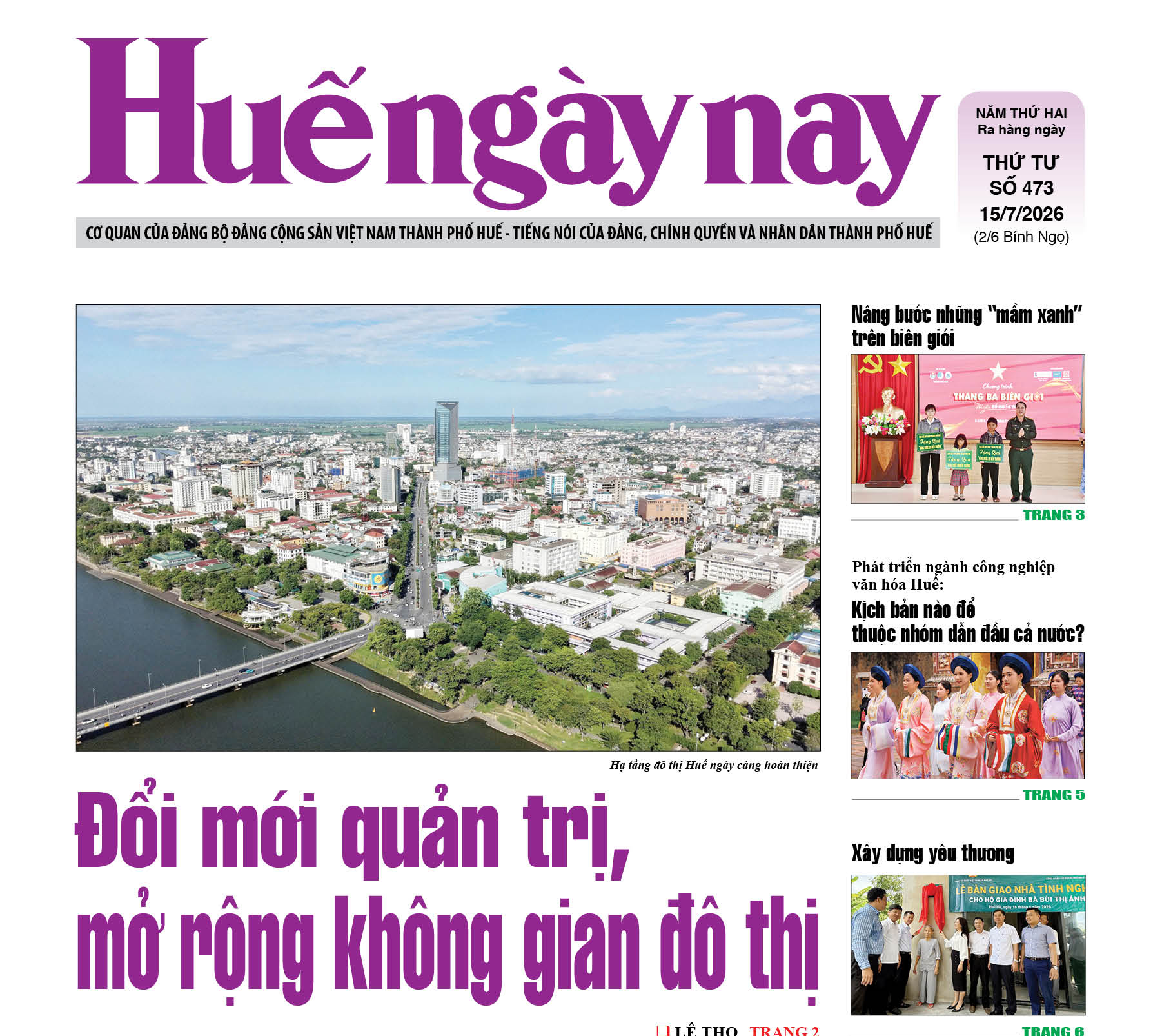 Đón đọc Huế Ngày nay số 473, phát hành thứ Tư, ngày 15 7 2026