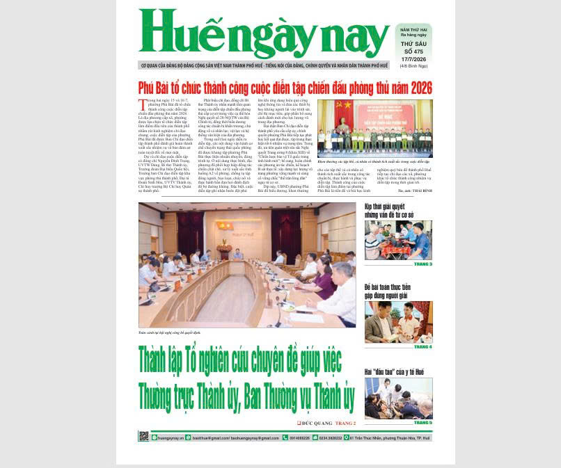 Đón đọc Huế Ngày nay số 475, phát hành ngày 17 7 2026