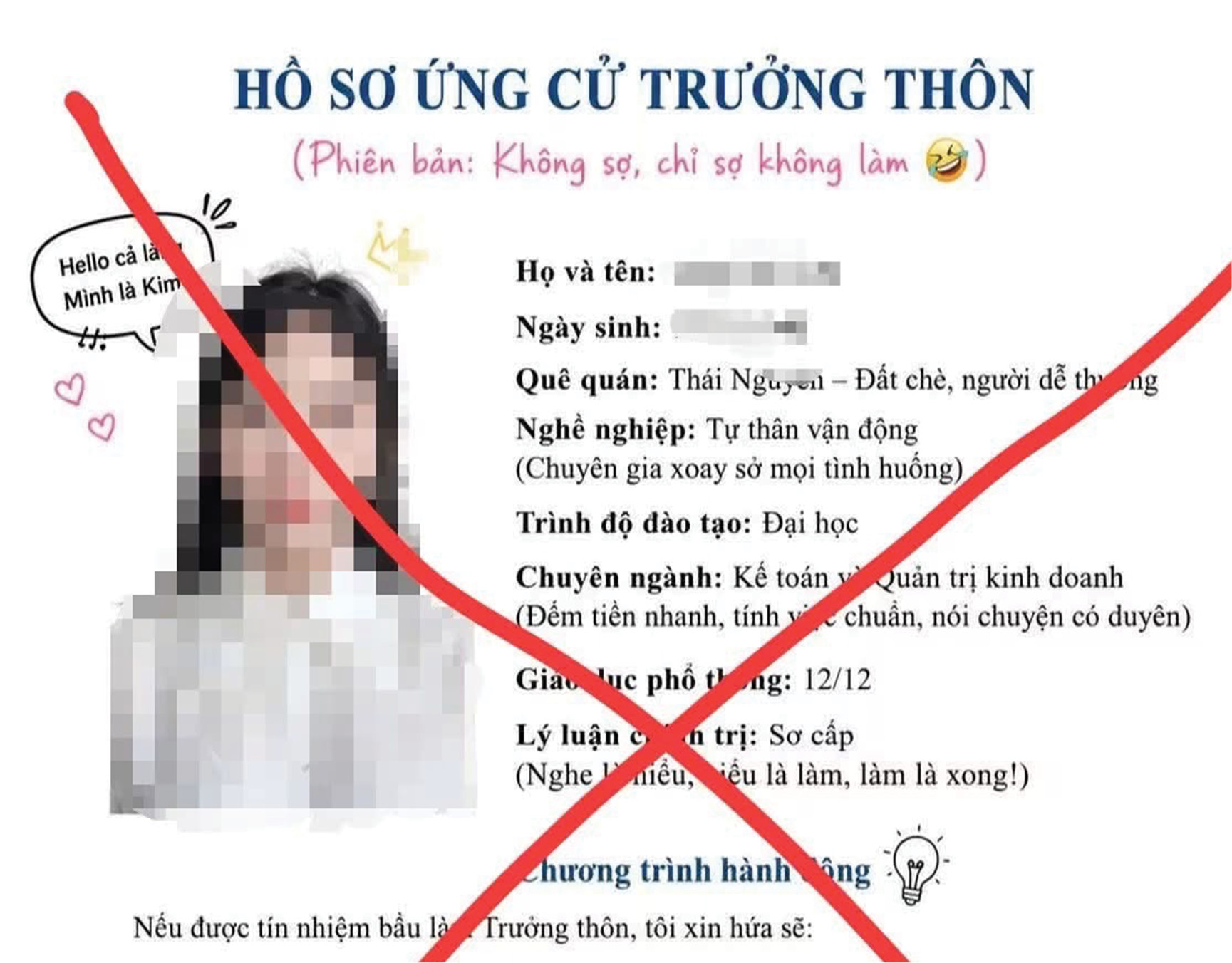 Trào lưu tự làm hồ sơ “ứng tuyển trưởng thôn” Đừng biến việc công thành trò đùa