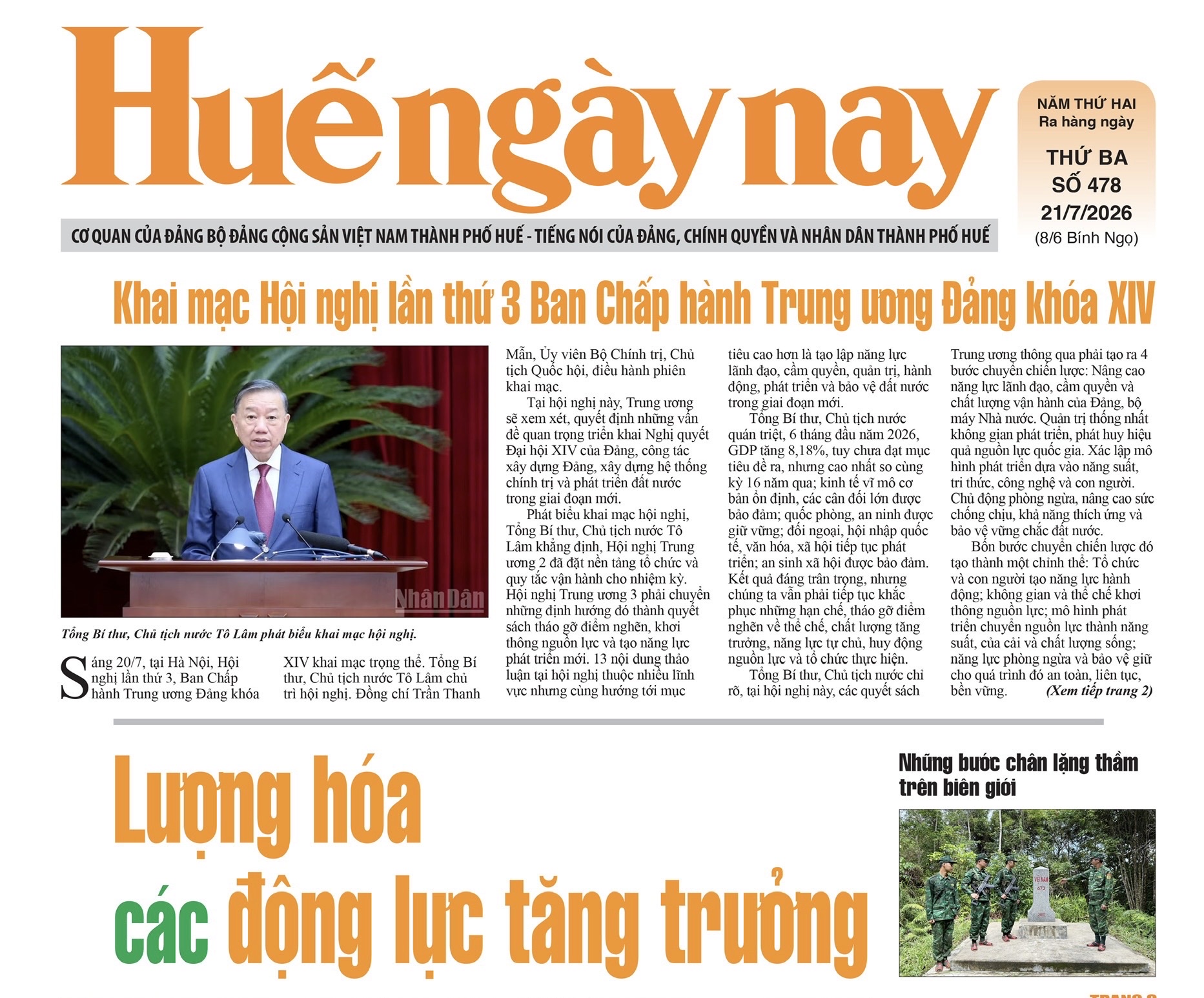 Đón đọc Huế ngày nay phát hành thứ Ba, ngày 21 7