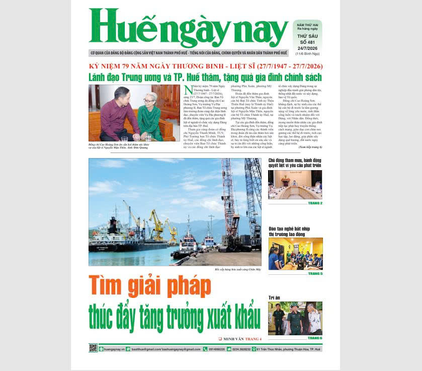 Đón đọc Huế Ngày nay số 481, phát hành ngày 24 7 2026