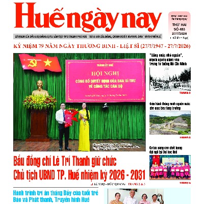 Báo Huế Ngày nay số 483, phát hành thứ Hai, ngày 27 7 2026
